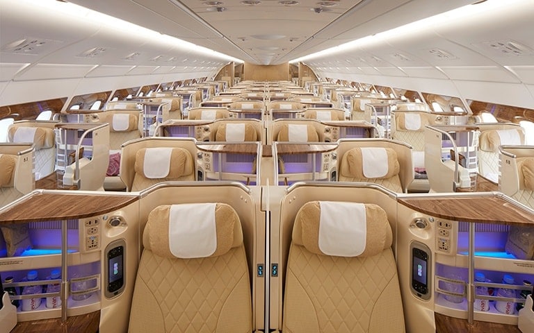Business Class thực tế trên Emirates Airbus A380