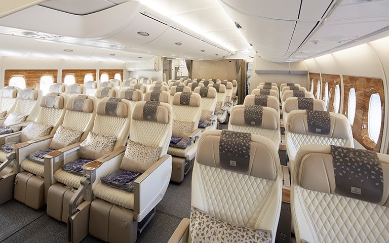 Premium Economy thực tế trên Emirates Airbus A380