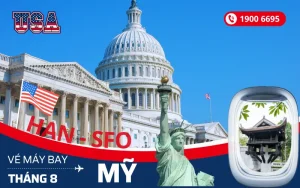 Vé máy bay Hà Nội đi Mỹ tháng 8