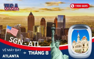 Mua vé máy bay Tp. Hồ Chí Minh (SGN) đi Atlanta Mỹ tháng 8