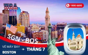 Mua vé máy bay Tp. Hồ Chí Minh (SGN) đi Boston Mỹ tháng 7