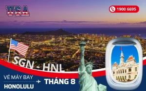 Mua vé máy bay Tp. Hồ Chí Minh (SGN) đi Honolulu Mỹ tháng 8