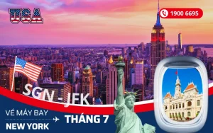 Mua vé máy bay Tp. Hồ Chí Minh (SGN) đi New York Mỹ tháng 7