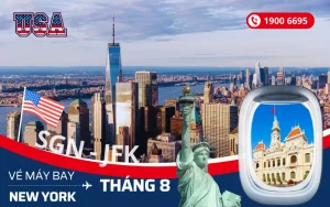 Mua vé máy bay Tp. Hồ Chí Minh (SGN) đi New York Mỹ tháng 8