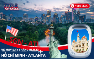 Bán vé máy bay Tp. Hồ Chí Minh (SGN) đi Atlanta Mỹ tháng 10,11,12