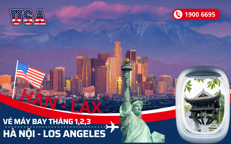 Săn vé Hà Nội đi Los Angeles Mỹ tháng 1, 2, 3