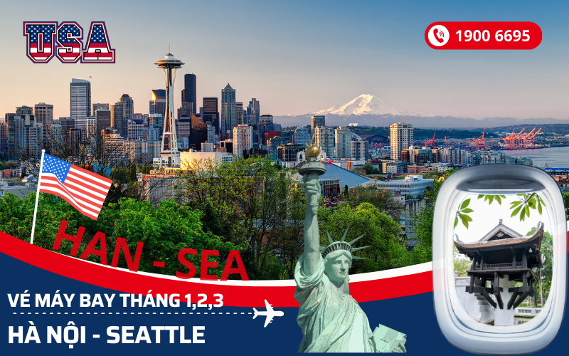 Săn vé Hà Nội đi Seattle Mỹ tháng 1, 2, 3